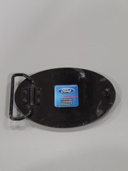 Ford Mustang Multi-Logo Red Oval Gem Rock Star Metal Belt Buckle