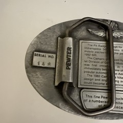 Vintage 1982 Indianapolis 500 Chevrolet Camaro Pewter Belt Buckle Limited No 148