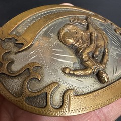 Vintage Johnson and Held 100% Handcrafted Rodeo Roping Belt Buckle- Signed-NICE