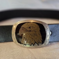 Belt Buckle Bald Eagle Head Gold Silver Copper Tone German Colorado Silver Star