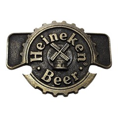 Vintage Heineken Beer Belt buckle With Built in Bottle Opener 3.5&Prime; Metal