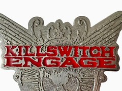 Bravado Killswitch Engage in Red Skull Wings Belt Buckle Silver Metalcore Band