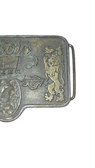 Vintage Coors Banquet Beer Belt Buckle Waterfall Lions Metal Brown Gold