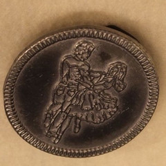Couple Dancing – Pewter Circular Round Belt Buckle – Western, Square, Line, Etc