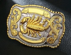 HUGE 5.9&Prime; Scorpion Western Gold Metal Belt Buckle Hebilla
