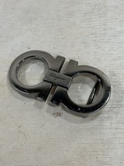 Ferragamo Gancini Silver Double Ring Belt Buckle Made in Italy Buckle Only