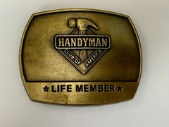1996 Handyman Club of America *Life Member* Vintage 1996 Brass Tone Belt Buckle