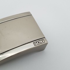 Silver Tone 2.5&Prime; x 1.75&Prime; Belt Buckle Square Marked ITALY for 40cm Belt or 1 5/8&Prime;