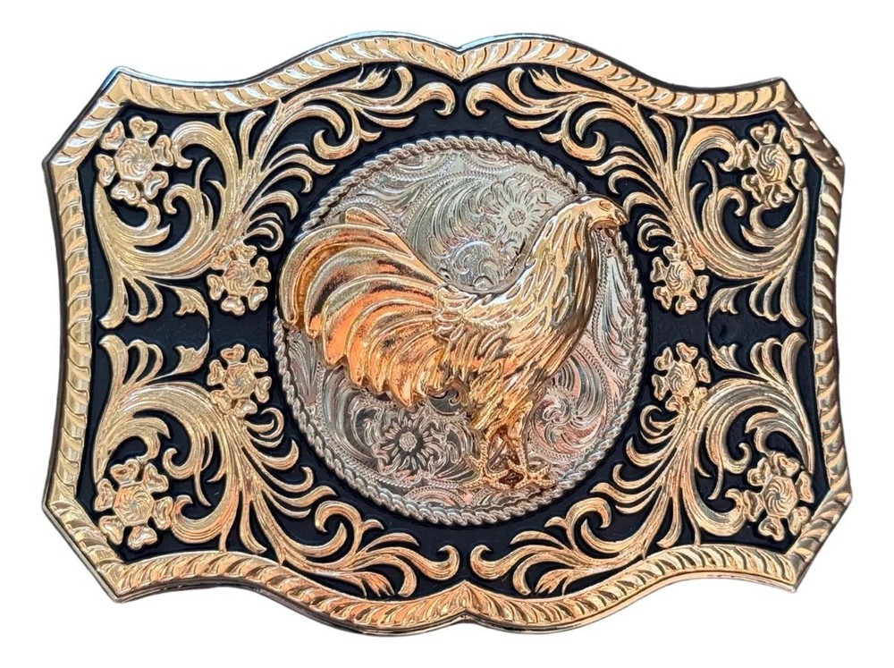 Mexican Rooster Chicken Charro Cowboy Belt Buckle Hebilla Vaquera Made In Mexico