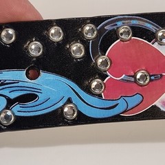 Genuine Leather 3D painted Belt Studs W/ Pile of Skulls Belt Buckle 36&Prime; Grunge