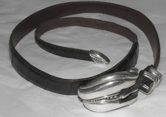 BARRY KIESELSTEIN CORD STERLING 3 PIECE PECOS CONCHAS BUCKLE & ALLIGATOR BELT XL