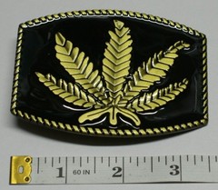 Pot Leaf Marijuana Weed Cannabis Belt Buckle A155