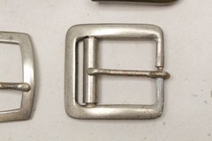 Lot of 9 Assorted Belt Buckles 1.5” Silvertone Brass Nickel Leather Crafter