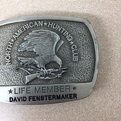 North American Hunting Club Life Member David Belt Buckle 1981 AR110