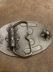 Vintage 1976 Metal Belt Buckle, Skiing, Snow, Cross Country, Sports, Nice Wester