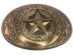 The State Texas Bull Star Gold Tone Belt Buckle Cowboy Rodeo Hebillas Vaqueras