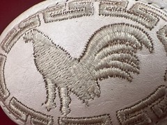 MEN&rsquo;S EMBROIDER ROOSTER WESTERN LEATHER CINTO VAQUERO BORDADO GALLO Fits 2” Belt