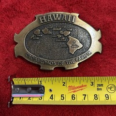 Hawaii Crossroads Pacific Metal Brass Belt Buckle The Aloha State VTG