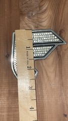 Famous Stars & Straps F Gun Look Silver & Rhinestone Metal Belt Buckle Mens