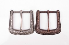 Texas Flower Carved Antique Silver Western Cowboy Buckle fit Leather Belt 1-1/2&Prime;