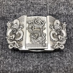 Antique Brushed Dragon Belt Buckle with Lighter, Stock in US