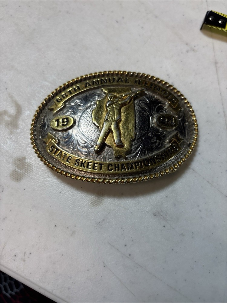VINTAGE 1994 68th Annual Illinois State Skeet Championships Belt Buckle #8500
