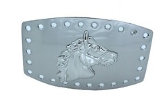 Men Women Western Fashion Belt Buckle Silver Metal Rodeo Horse Big Square Holes