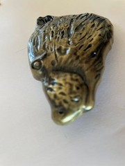 Vintage Brass Bear Head Belt Buckle 3D Grizzly Western Heavy Snap On Gift