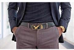 Men Eagle Decor Automatic Buckle Belt