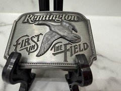 Vintage Remington First In Field Canada Goose 1980 3D Metal Belt Buckle