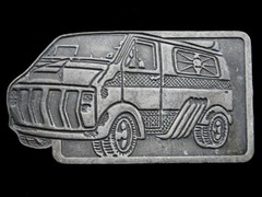 RJ09150 REALLY COOL **CUSTOMIZED VAN** COMMEMORATIVE PEWTER BELT BUCKLE