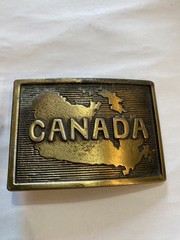 Brass “Canada” Belt Buckle 3”x2”