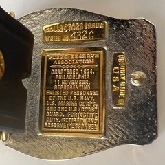 Rare Vintage 1995 Made in USA 3D “By Land Sea Air” Belt Buckle + Leather Belt 46