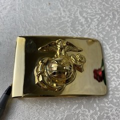 Vintage USMC Solid Brass Belt Buckle – Marine Corps Made In USA-Signed KIGI