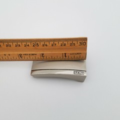 Silver Tone 2.5&Prime; x 1.75&Prime; Belt Buckle Square Marked ITALY for 40cm Belt or 1 5/8&Prime;