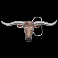 Longhorn Bull 3D Belt Buckle