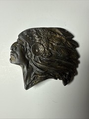 vintage 1970s belt buckle CHIEF native american INDIAN HEAD cowboy WESTERN brass