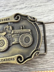 Vintage Spec Cast Dresser Payloaders Belt Buckle Men Brass Tone 1980s broken peg