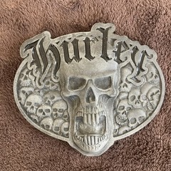 Vintage Hurley Skull Bottle Opener Metal Belt Buckle Gothic Punk Rock