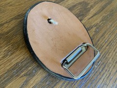Vintage Leather Crafted belt buckle HORSE WESTERN Tooled leather !