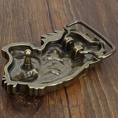 Solid brass belt buckle tiger belt buckle tongue needle belt buckle suitable for