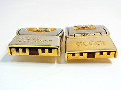 Vintage Cartier 2C & Gucci GG Men&rsquo;s Unisex Clothing Belt Buckle 2pcs set