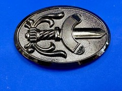 Medieval Times Sword In Black Oval Vintage Belt Buckle