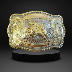 Stunning Western Bull Rider Belt Buckle – Large 5.5&Prime;x4&Prime; Alloy Metal Cowboy Rode