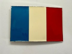 Flag of France French Country Blue White Red Enamel Patriotic Belt Buckle