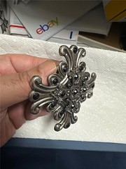 Vintage Unique Cross with Stones Belt Buckle As Is