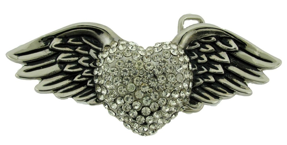 Wild At Heart Wings Shaped Belt Buckle Blinged Out High Quality Metal New Tattoo