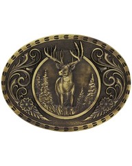 Montana Silversmiths Men&rsquo;s Men'S Heritage Outdoor Series Wild Stag Carved –