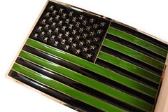 USA FLAG OD Green and Black belt buckle military army navy marines AF US Seller