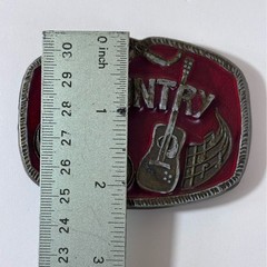 Vintage Country Music Belt Buckle 70&rsquo;s Western Cowboy Bluegrass Guitar Musician